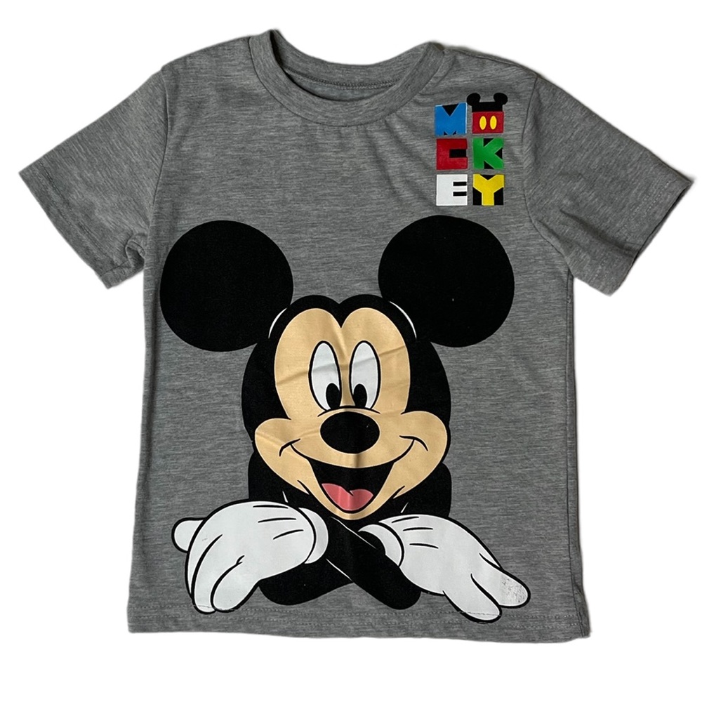 DISNEY JUNIOR MICKEY Boys Size 5 Gray Short Sleeve Grapic T-Shirt